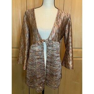 Chicos Women’s 1 US M Beautifully Stitched Shimmery Earth Tone Over-shirt